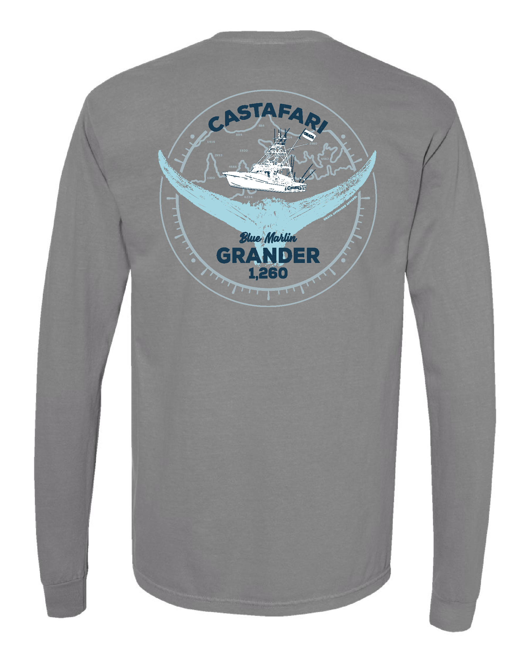 Castafari Gyotaku Blue Marlin Grander Tee