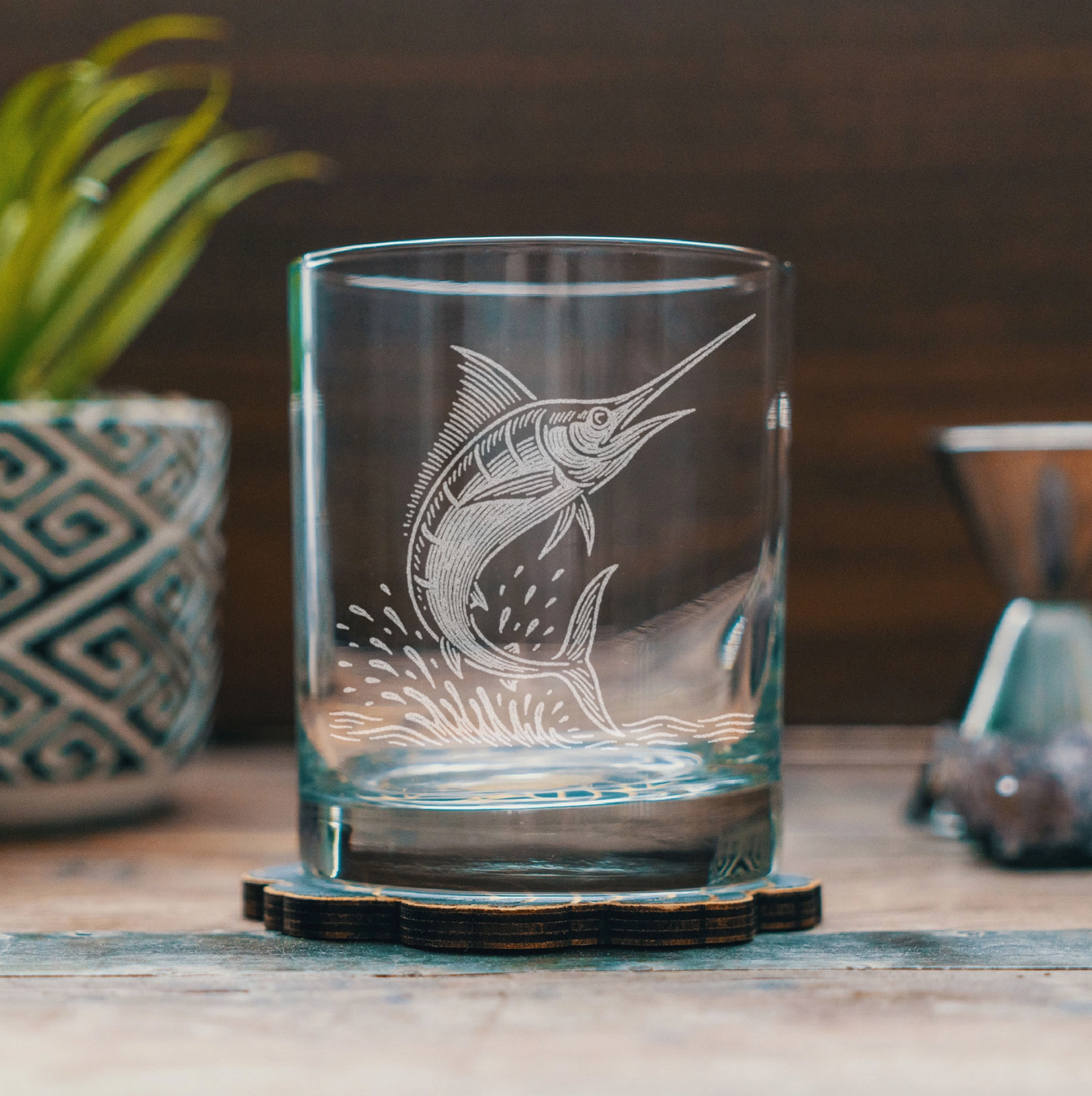Set of Pelagic Fish Old-Fashioned Glasses