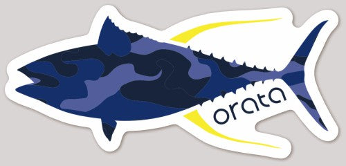 Blue Camo Yellowfin Tuna Sticker